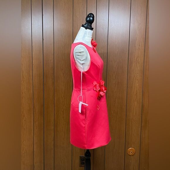 Marchesa Notte Floral Applique Satin Minidress size 10 - Picture 10 of 12